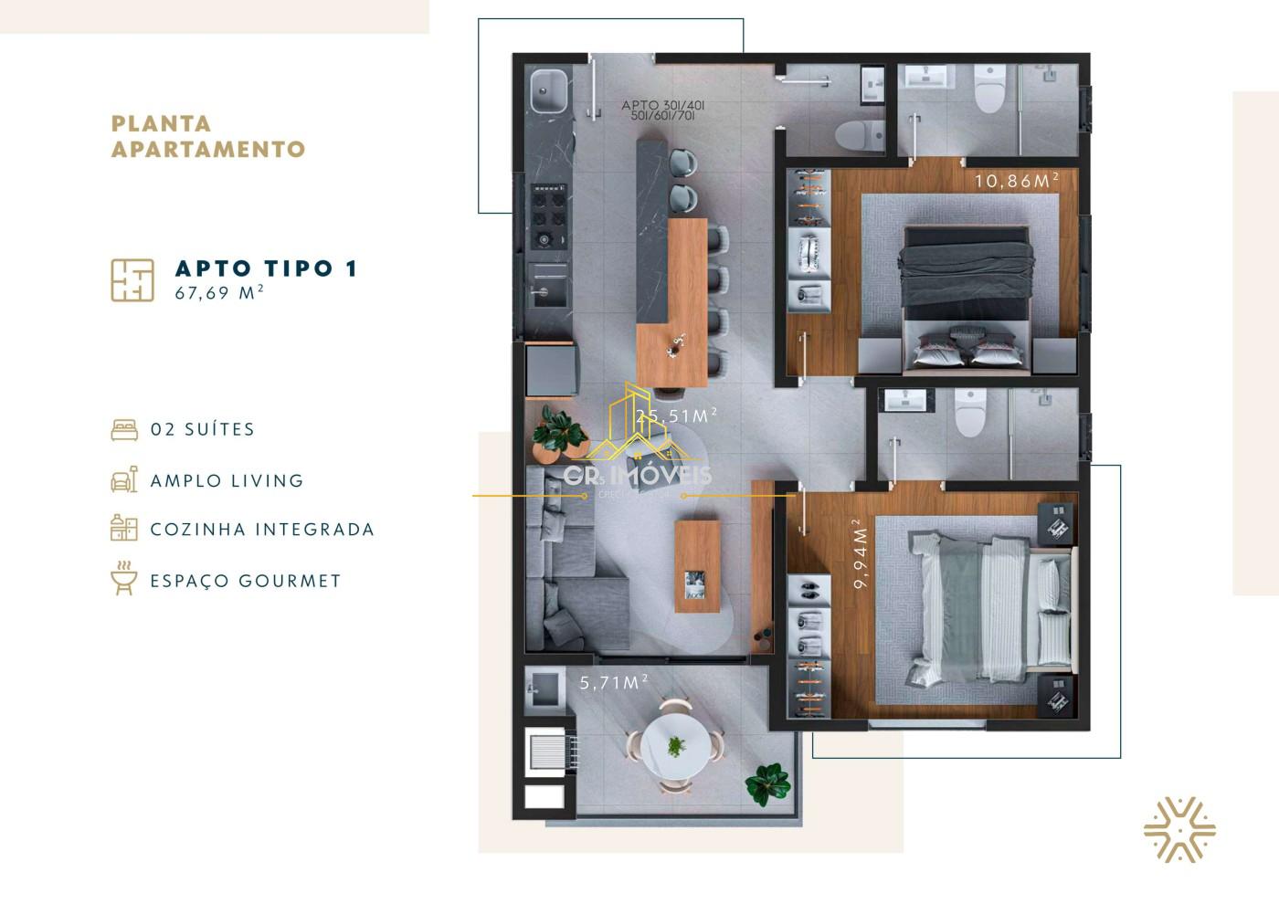 Apartamento, 2 quartos, 70 m² - Foto 16