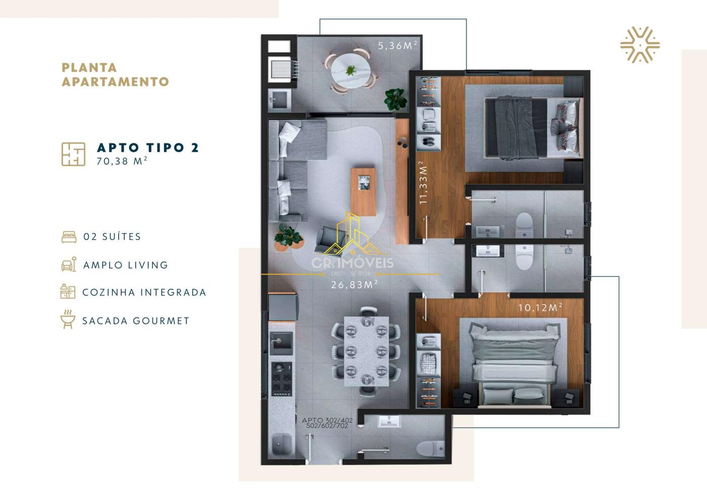 Apartamento, 2 quartos, 70 m² - Foto 17