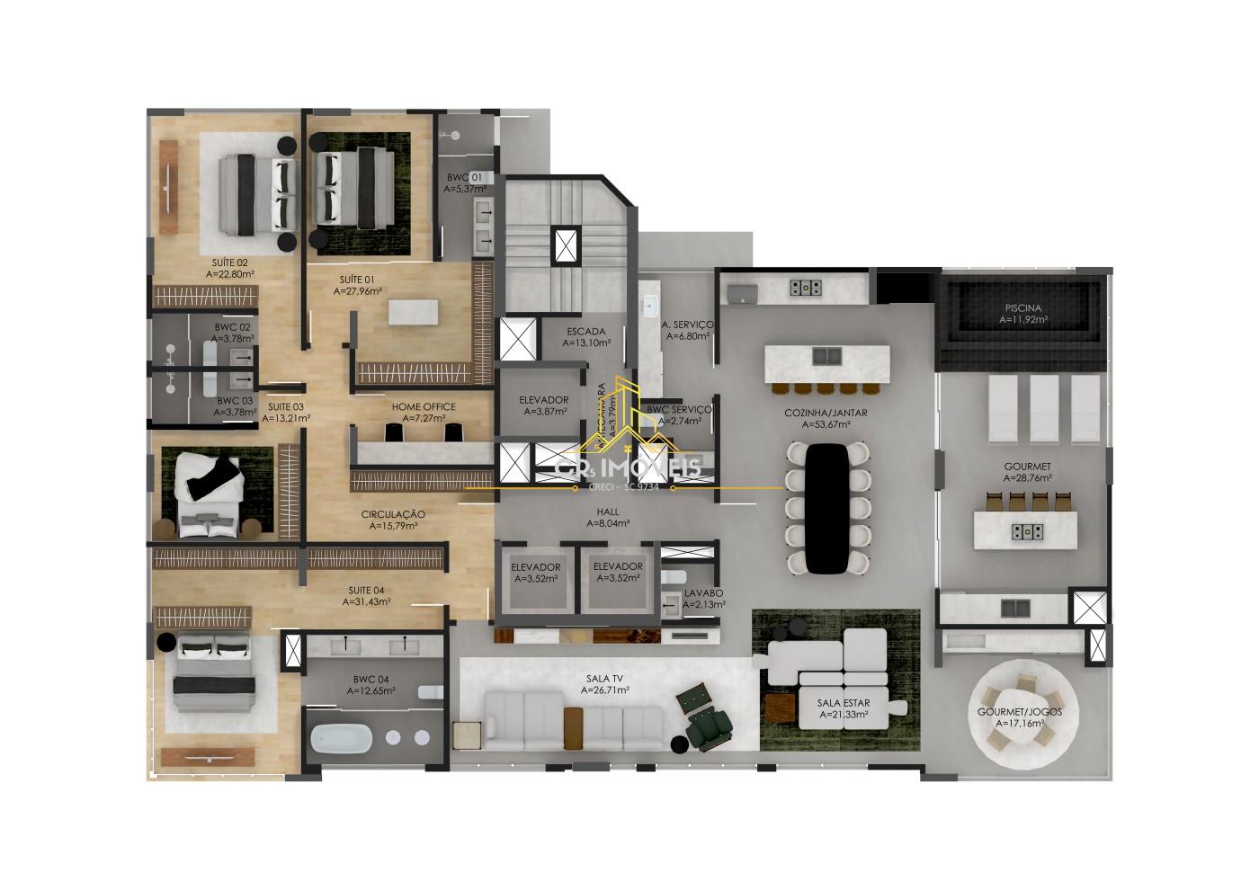Apartamento, 4 quartos, 174 m² - Foto 5