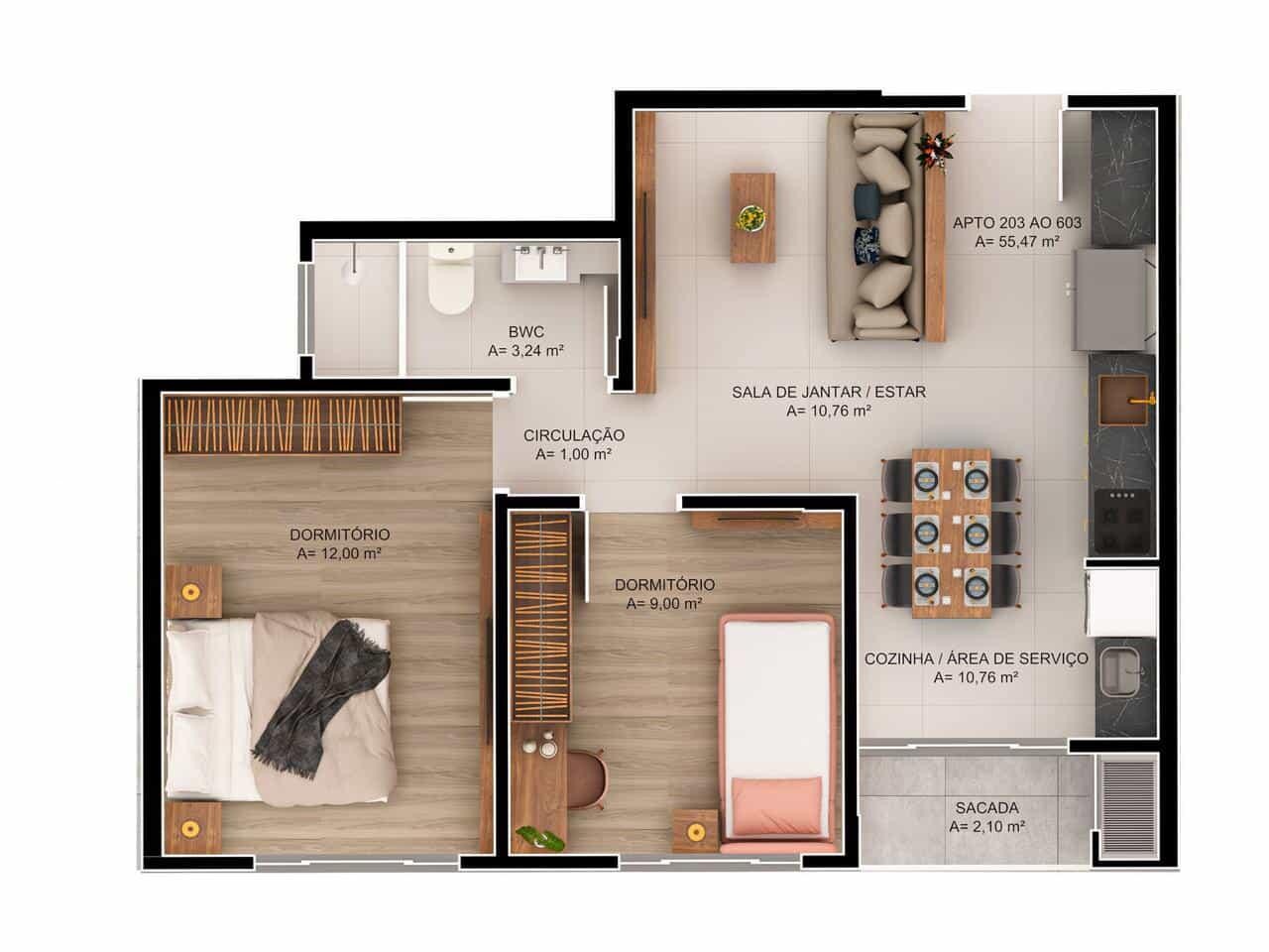 Apartamento, 2 quartos, 55 m² - Foto 14