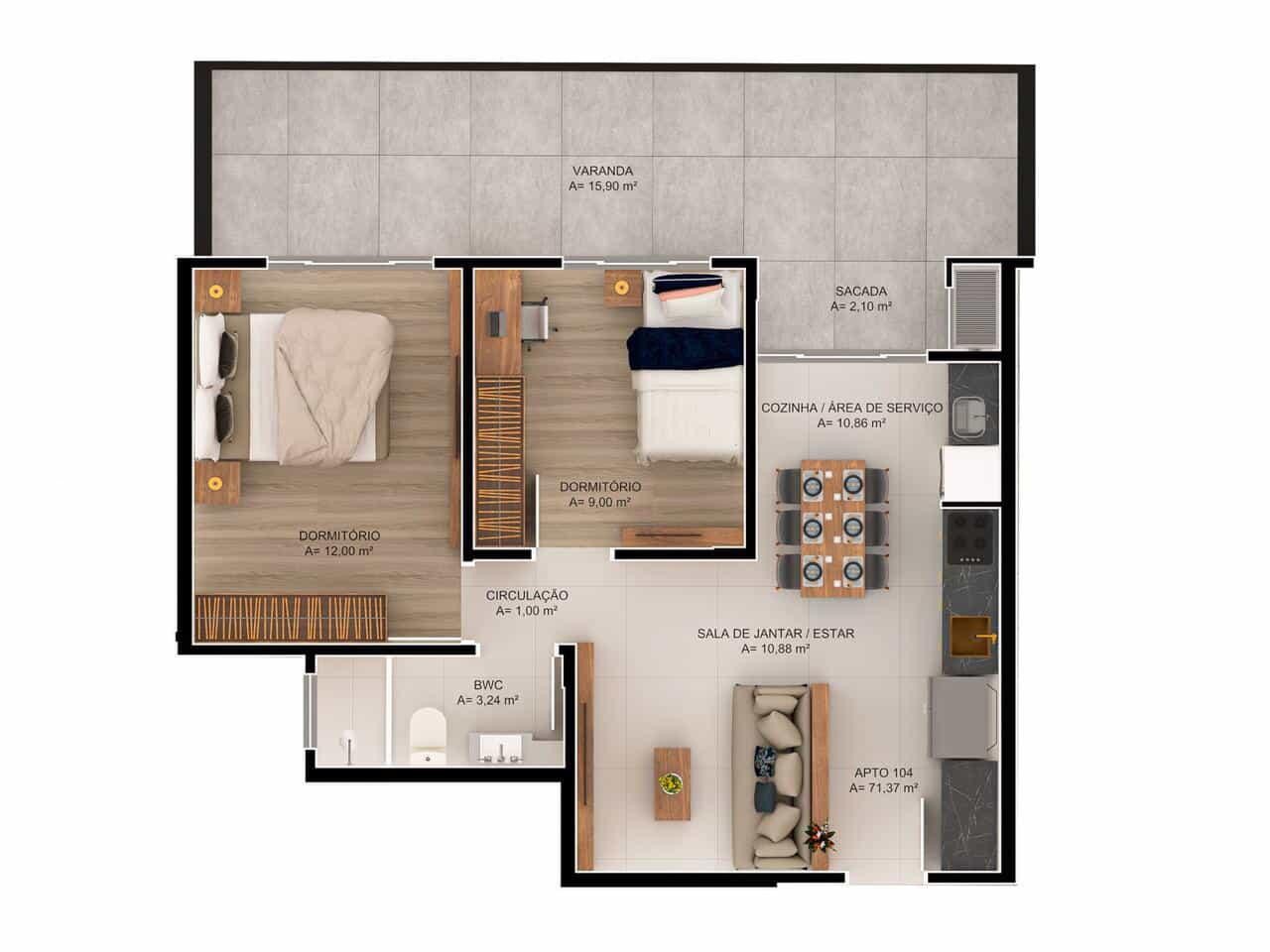 Apartamento, 2 quartos, 55 m² - Foto 18